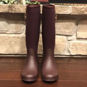 Tommy Hilfiger Mela Burgundy Rainboots Sz 8M